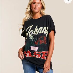 Johnny Cash on tour band tee shirt